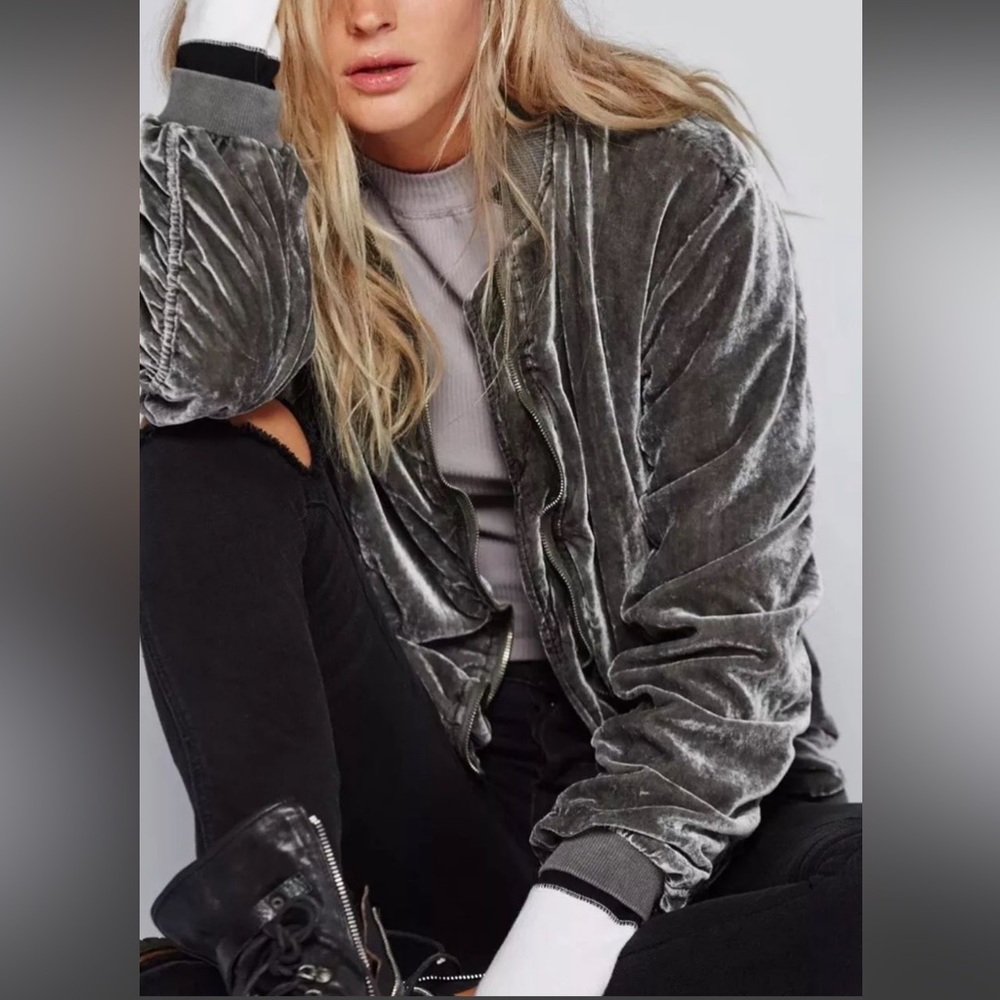 Free People pewter jacket Sz Medium